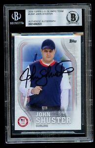 John Shuster #US47 signed autograph auto 2018 Topps US Olympic Team Card BAS