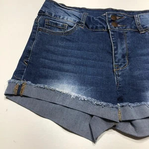 Encore Shorts Junior Größe 5 abgeschnittene Bündchen blau Denim Jeans 2-Knopf-Verschluss - Bild 1 von 12