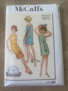 McCall's Pattern M8402 MISSES DRESS Sz S-L Slit Cover-Up Sleeveless 60's Style - Picture 1 of 2