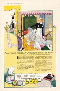 1919 LUX FOR LINENS LACE DRAPERIES & LIBBYS MINCE MEAT PIE LG 11x15 MAGAZINE ADS - Picture 1 of 3