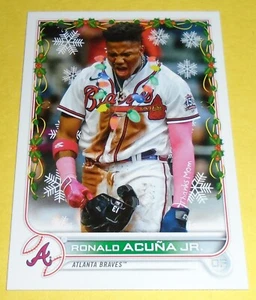 Ronald Acuna Jr 2022 Topps Holiday Walmart SP Lights around neck code 820 - Picture 1 of 1
