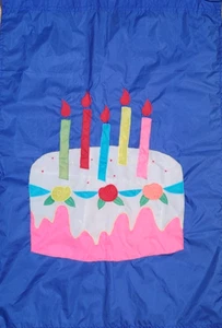 BIRTHDAY CAKE with CANDLES Home and Garden Large Outdoor Flag Happy CELEBRATION - Picture 1 of 9