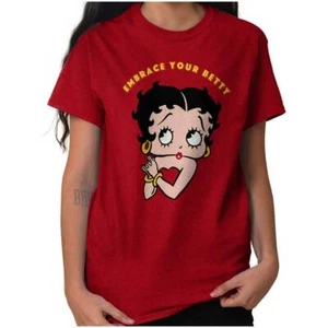 Cute Embrace Your Betty Boop Vintage Cartoon Womens Graphic Crewneck T Shirt Tee - Picture 1 of 8