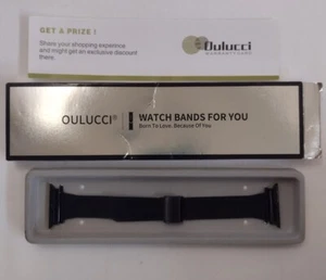 Neu Apple Kompatibel Watch Armband 38-40mm Oulucci Metall Mesh Schwarz Offene Box - Bild 1 von 3