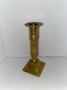 Messing Kerzenständer gebraucht 6 1/4” hoch 2 1/2” quadratischer Sockel ca. - Bild 1 von 12