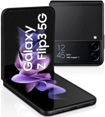 Samsung Galaxy Z Flip3 5G SM-F711U 128GB GSM Unlocked 6.7-in Phantom Black A+