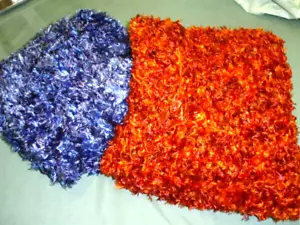 Hand Knitted Italian Handcut Sapphire Blue Velvet Scarf - Italian Accessories - Picture 1 of 2