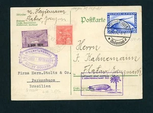 Zeppelin Postkarte Graf Zeppelin - 2. Südamerikafahrt 1931 Brasilien - Bild 1 von 2