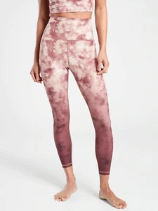 Athleta Damen 25" Elation bedruckte 7/8-Tight 657553 pink weinrot Farbe Small 4 6 - Bild 1 von 6