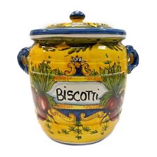 "Intrada Majolica Biscotti Jar Yellow" Handmade Italian Pottery