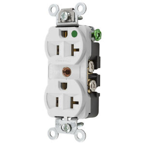Hubbell Wiring Device-Kellems HBL8300HW DuplexReceptacle, 125V 20A, 5-20R, White