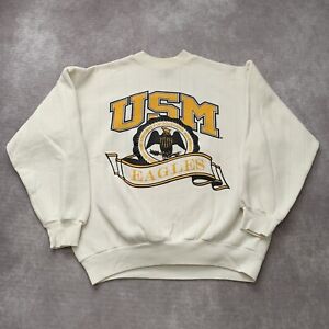 Vintage 90s University Southern Mississippi Sweatshirt Size XL Eagles MSU White