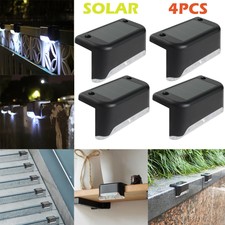 4PCS LED Solar Path Stair Outdoor Light Garden Fence Landscape Lamp Lights Decor