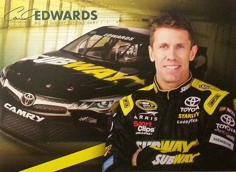 2015 CARL EDWARDS "SUBWAY TOYOTA CAMRY" #19 NASCAR SPRINT CUP POSTCARD Cover