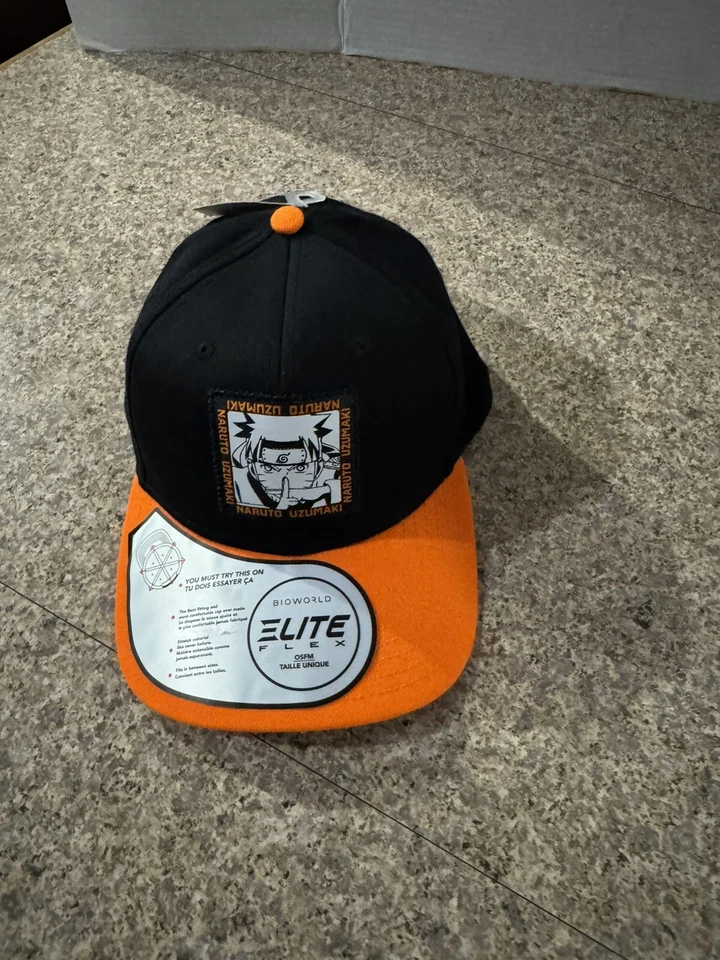 Bioworld Naruto Uzumaki Orange & Black Elite Flex Ball Cap Adult Size OSFM