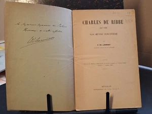 V. de Larminat: Charles de Ribbe son œuvre forestière avec envoi Besançon 1901 - Picture 1 of 8