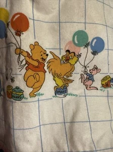 Disney Winnie the Pooh Receiving Blanket Owl Rabbit Piglet 29x39” Vintage - Picture 1 of 24