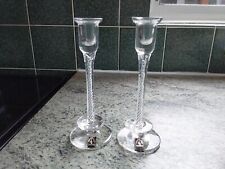 Langham Glass Set Of 2 Air Twist Stem Candle sticks