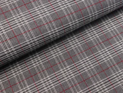 SCHOTTENKARO Karo Stoff Glencheck Tartan DUNKELGRAU BORDEAUX EUR 13,98/m - Bild 1 von 2