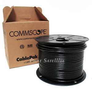 CommScope 500' RG6 500 ft Black Coax Cable Digital Satellite UL ETL RATED 18AWG