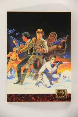 Star Wars Galaxy 1993 Topps Card #81 Leia Luke Han Chewie Artwork ENG L019556 - Image 1 of 2
