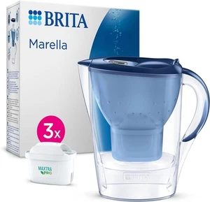 BRITA Jarra con Filtro de Agua Marella Azul (2,4 l) Incl. 3x Cartucho MAXTRA - Imagen 1 de 8