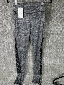 Lida collection leggings grey & black Mesh details Size Small NWT Stretch Pants - Picture 1 of 4
