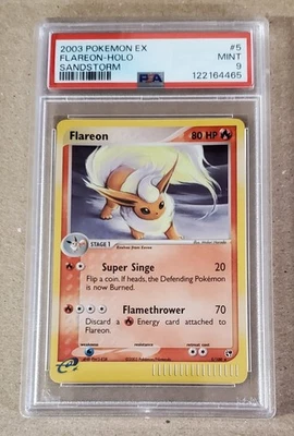 FLAREON HOLO 5/100 POKEMON TCG 2003 EX SANDSTORM PSA 9 MINT - Image 1 of 2