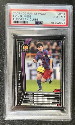 Lionel Messi 2005-06 Rookie Panini WCCF Euro Clubs #287 PSA 8 FC Barcelona - Image 1 of 3