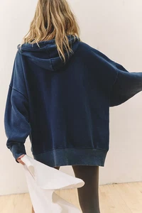 Free People Sprint To The Finish Zip-Up Oversized Layered Hoodie Size X Small - Picture 1 of 5