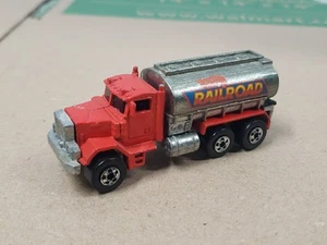 Vintage Hot Wheels 1979 Peterbilt Railroad Tanker Truck With Hoses Red Silver T8 - Picture 1 of 8