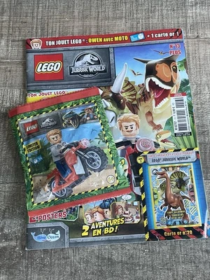 Lego Jurassic World Owen Et Sa Moto , Magazine + Figurine Comme Neuf - Photo 1/2
