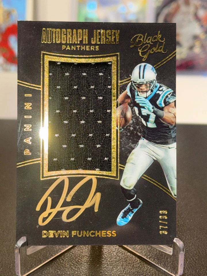 2016 Panini Black Gold Auto Jersey /99 Devin Funchess #AJ-DF Auto - Image 1 of 4