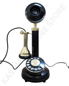Antique Brass&Iron Rotary Telephone–Vintage Old Fashioned Working Landline Phone - Picture 1 of 14
