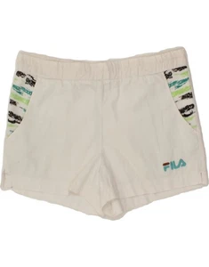 FILA Girls Sport Shorts 11-12 Years White Colourblock Cotton PP06 - Picture 1 of 3