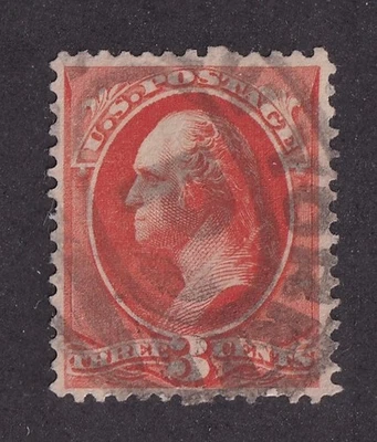 MATT'S STAMPS SCOTT #214 GEORGE WASHINGTON 3-CENT 1887 ISSUE USED VF/XF-85 CV$80 - Image 1 of 3