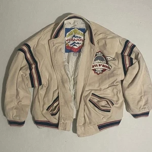 Giacca Bomber Francese Vintage Tour De Force Mont Blanc Sport D’hiver Jou Jou 1987 - Foto 1 di 8