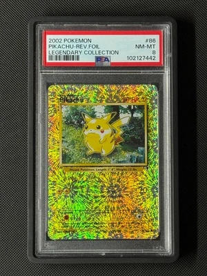 PSA 8 Pikachu 86/110 Reverse Holo Pokémon Card Legendary Collection WOTC NM-MT - Image 1 of 4