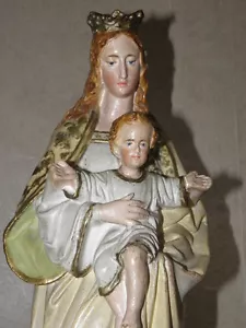 antike Statue Marie Jesus Christus Heilige Büste Katholische Kirche Kreidegeschirr - Bild 1 von 8