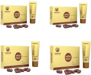 Vaidrishi Arsh Kalp 24Capsules -6gmx 4 Ointment Combo Internal & External piles - Picture 1 of 4