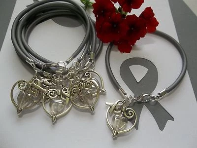 6-BRAIN CANCER OR PARKINSON'S DISEASE AWARENESS  'SUPPORT WITH LOVE' BRACELETS   - Image 1 of 3