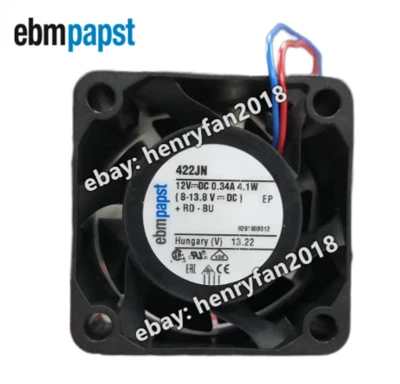Ebmpapst 422JN Axial Fan DC 12V 4.1W 0.34A 40*40*28MM 2wire Cooling Fan - Image 1 of 3