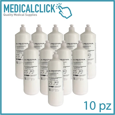 10 Gel ecografico ultrasuoni laser IPL trasparente FIAB flaconi da 1L ecografia