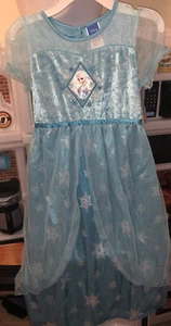 Disney Frozen Elsa Short Sleeve Nightgown or Costume Sz S (6/6X) NWT - Picture 1 of 6