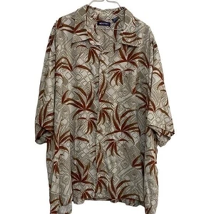Puritan casual Tropical shirt Mens Button Up 3XL Beige Red vacation beach y2k - Imagen 1 de 7