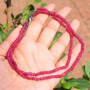 Rosa Rubin 85,00 Perlen Einzelstrang 20 cm schöne Halskette AK 21 E553 - Bild 1 von 5