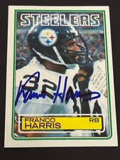 FRANCO HARRIS 1983 Topps Autographed NFL card w/ Authentic Signature