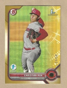 2022 Bowman 1st Edition #BPPF-130 Christian Roa GOLD Foil Parallel 27/50 Reds - Picture 1 of 2