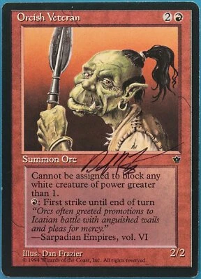 Orcish Veteran (C - Dan Frazier) Fallen Empires NM SIGNED CARD (434348) ABUGames - Image 1 of 2