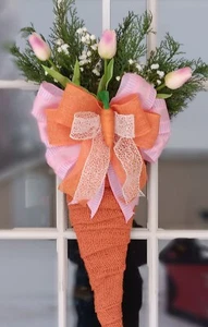 Carrot Wreath, Easter Wreath, Spring Wreath, Front Door Decor - Picture 1 of 1